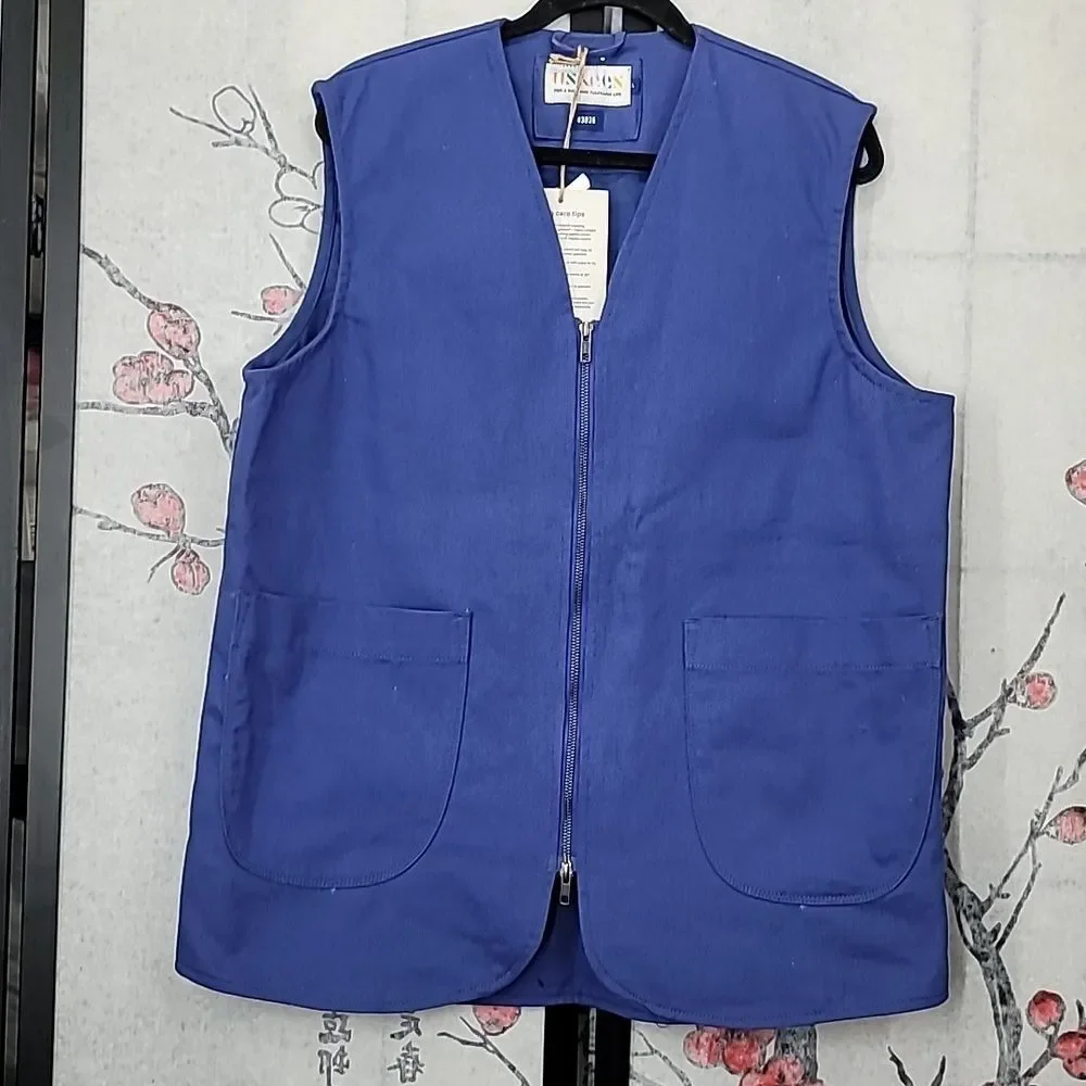Uskees #3036 Drill Zip-Up Vest in Ultra Blue Size Large